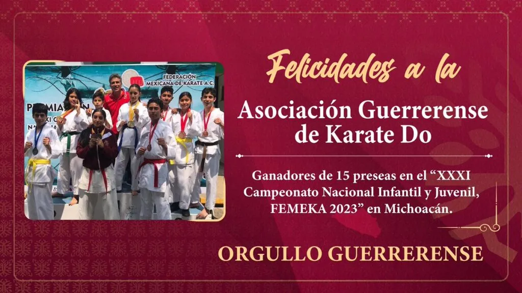 Karatekas guerrerenses destacan con 15 medallas en competencia nacional